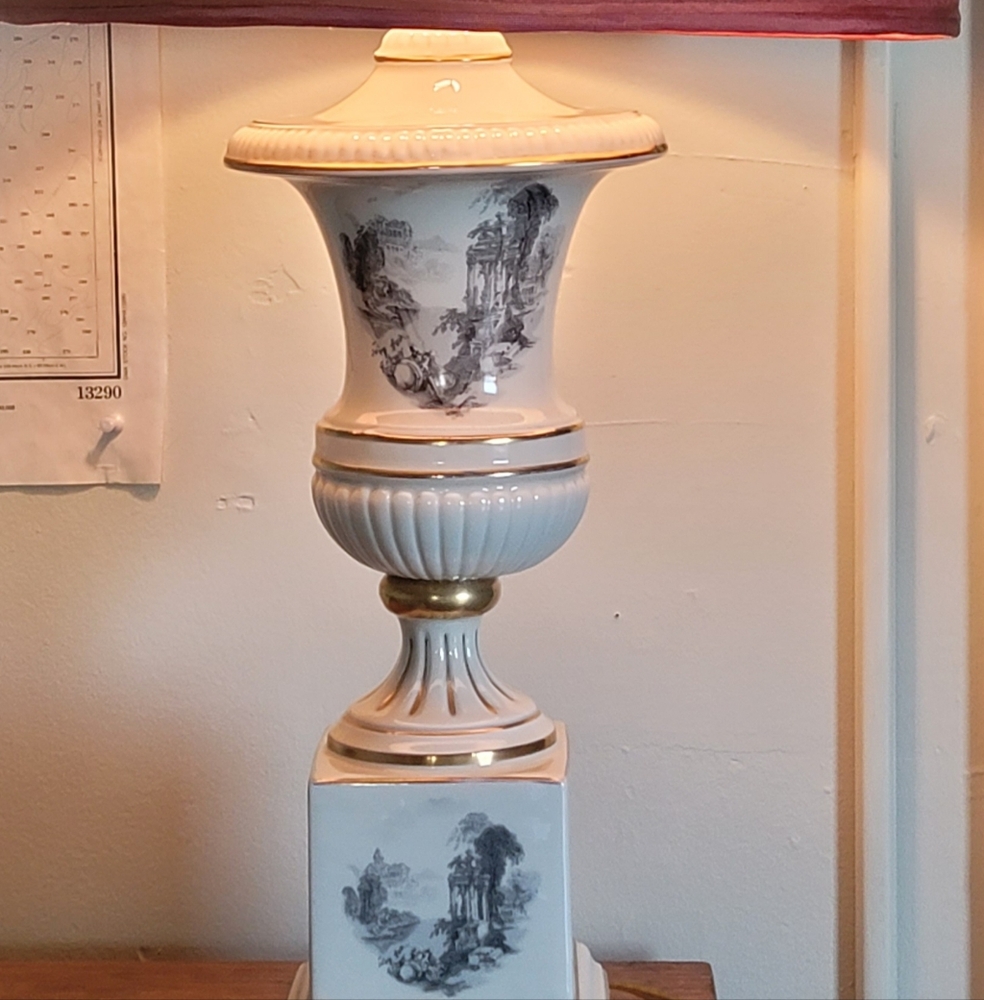 Very Old Porcelain Table Lamp